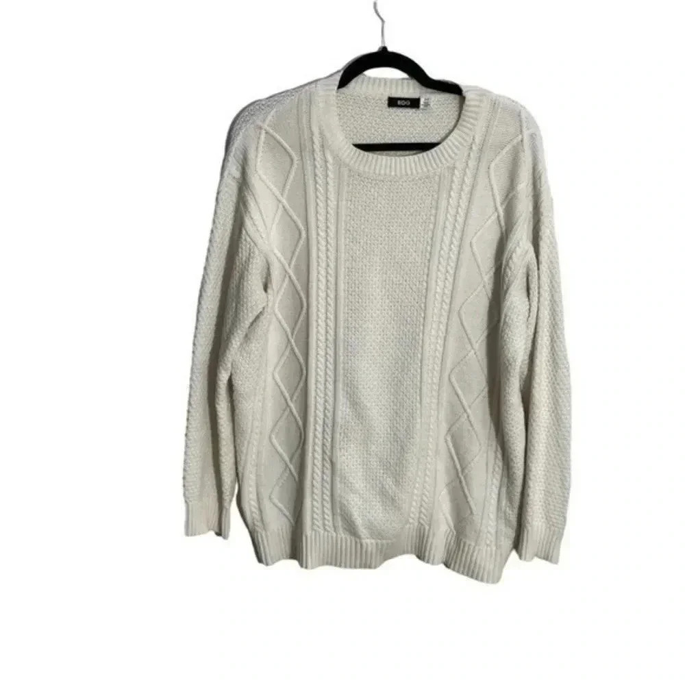 BDG knitted elbow patch ivory sweater Small
